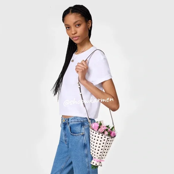 ♠️Kate Spade Flora 3D Flower Bouquet Polka Dots Crossbody